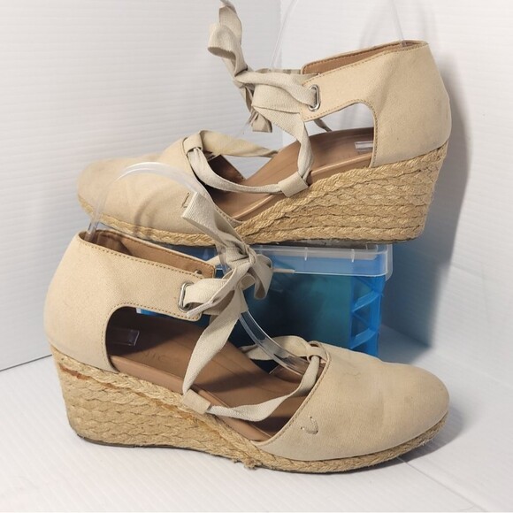 Vionic Aruba Kaitlyn Wedge Orthotic Espadrilles in Oat Womens Size 10 - Picture 3 of 15
